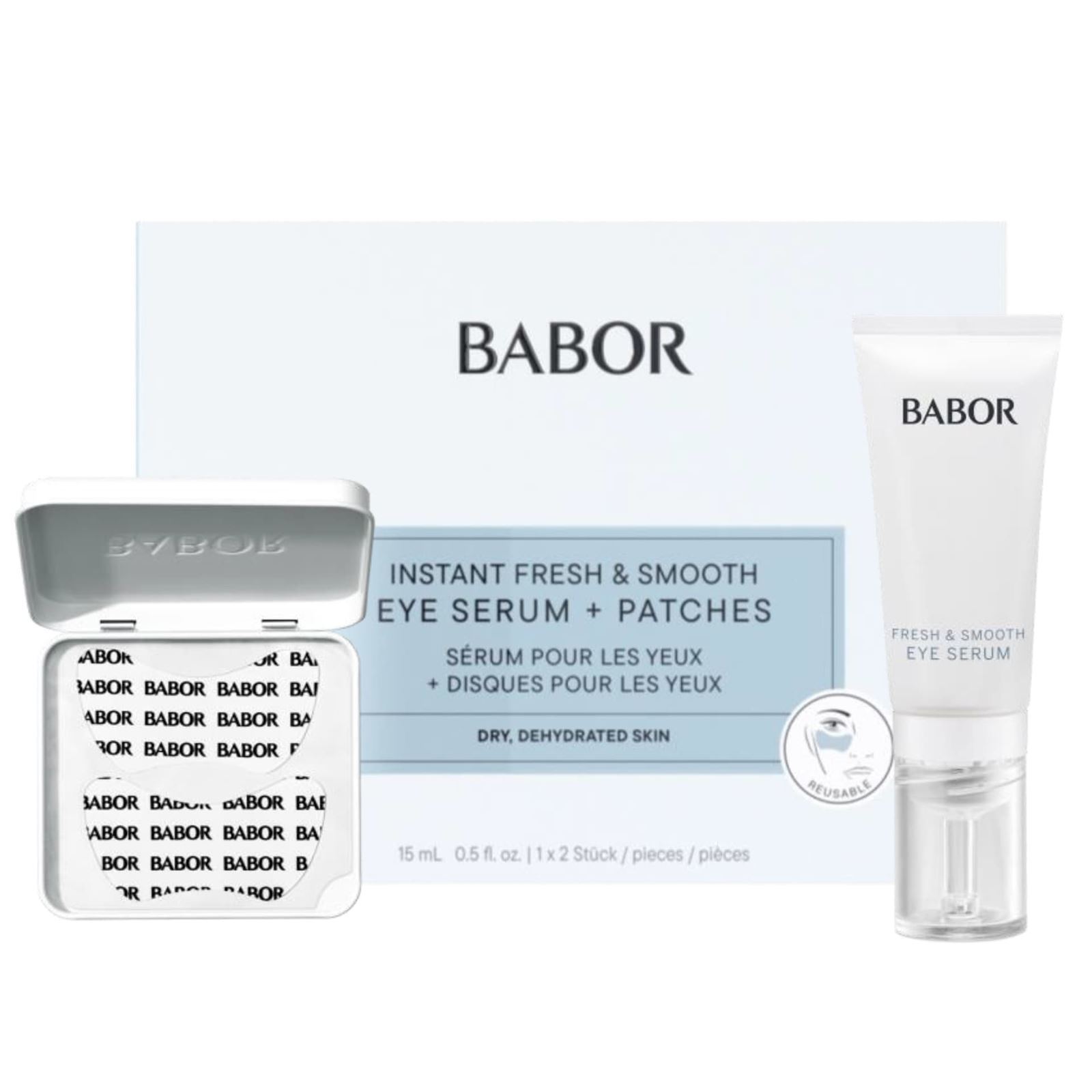 BABOR MOISTURIZING INSTANT FRESH & SMOOTH EYE SERUM + PATCHES - Imagen 1